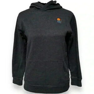 Threads 4 Thought Size 12 Dark Gray Soft Pullover Hoodie with Embroidered Detail